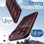 JETech Magnetic Case for iPhone 18 Pro Max, Dark Cherry
