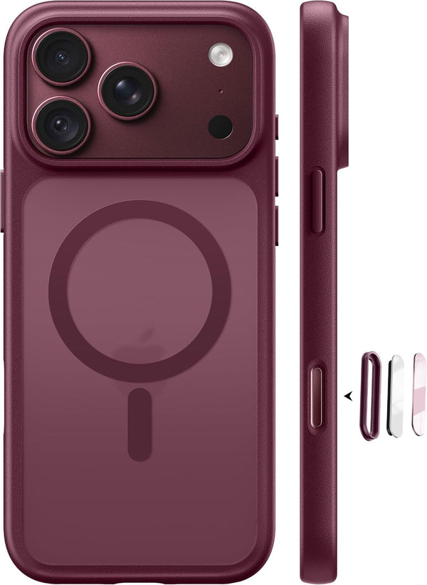FLLAO for iPhone 18 Pro Max/17 Pro Max Case Fit for MagSafe, Burgundy